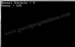 Kenarı Klavyeden Girilen Küpün Hacmini Bulan Programın Akış Diyagramı (Fonksiyon)